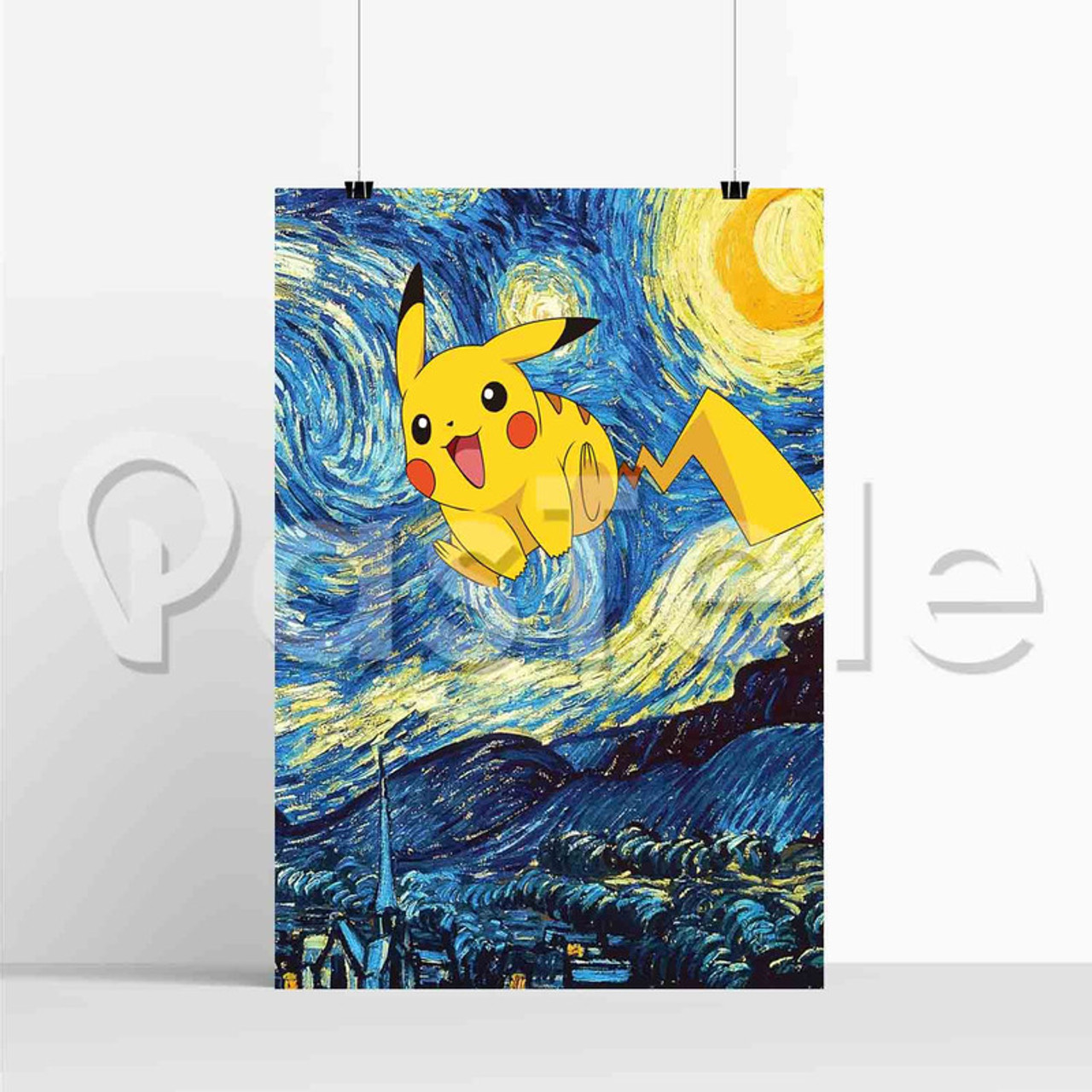 Pikachu Pokemon Cartoon Anime Poster Painting Canvas Silk Print Wall Art Decor