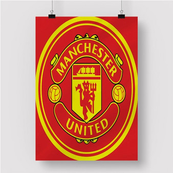 Pastele Manchester United FC Custom Personalized Silk Poster Print Wall Decor 20 x 13 Inch 24 x 36 Inch Wall Hanging Art Home Decoration