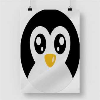 Pastele penguin face Custom Personalized Silk Poster Print Wall Decor 20 x 13 Inch 24 x 36 Inch Wall Hanging Art Home Decoration