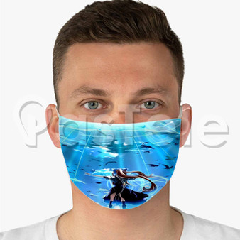 Air Anime Custom Fabric Face Mask Polyester Two Layers Cloth