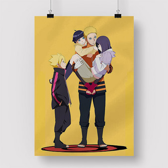 Pastele Naruto and Hinata s Family Custom Personalized Silk Poster Print Wall Decor 20 x 13 Inch 24 x 36 Inch Wall Hanging Art Home Decoration
