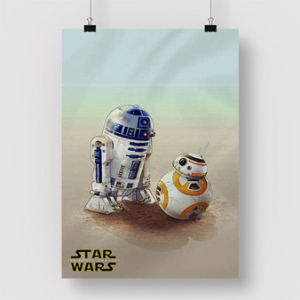 Pastele R2 D2 and BB8 Star Wars The Force Awakens Custom Personalized Silk Poster Print Wall Decor 20 x 13 Inch 24 x 36 Inch Wall Hanging Art Home Decoration