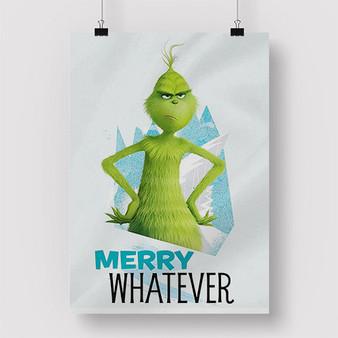 Pastele The Grinch Merry Whatever Custom Personalized Silk Poster Print Wall Decor New 20 x 13 Inch 24 x 36 Inch Wall Hanging Art Home Decoration