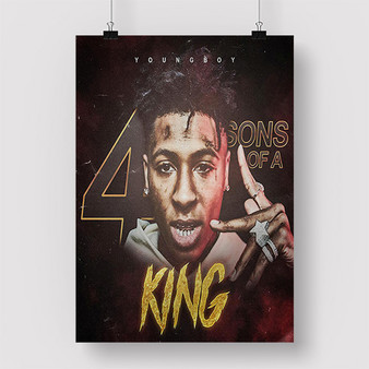 Pastele Youngboy Never Broke Again 4 Sons of a King Custom Personalized Silk Poster Print Wall Decor New 20 x 13 Inch 24 x 36 Inch Wall Hanging Art Home Decoration