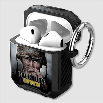 Pastele Call of Duty WWII Custom Personalized Airpods Case Shockproof Cover The Best Smart Protective Cover With Ring AirPods Gen 1 2 3 Pro Black Pink Colors