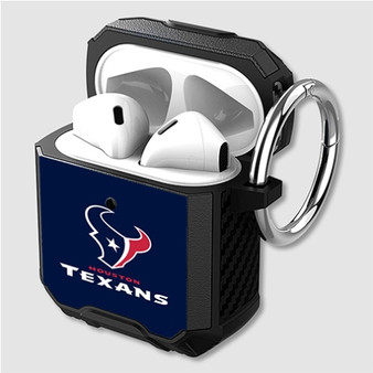 Pastele Houston Texans NFL Art Custom Personalized Airpods Case Shockproof Cover The Best Smart Protective Cover With Ring AirPods Gen 1 2 3 Pro Black Pink Colors