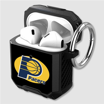 Pastele Indiana Pacers NBA Art Custom Personalized Airpods Case Shockproof Cover The Best Smart Protective Cover With Ring AirPods Gen 1 2 3 Pro Black Pink Colors