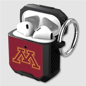 Pastele Minnesota Golden Gophers Custom Personalized Airpods Case Shockproof Cover The Best Smart Protective Cover With Ring AirPods Gen 1 2 3 Pro Black Pink Colors