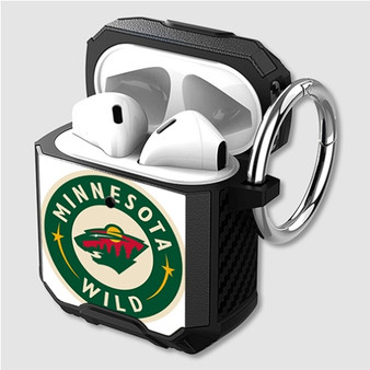 Pastele Minnesota Wild NHL Custom Personalized Airpods Case Shockproof Cover The Best Smart Protective Cover With Ring AirPods Gen 1 2 3 Pro Black Pink Colors