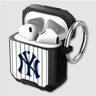 Pastele New York Yankees MLB Custom Personalized Airpods Case Shockproof Cover The Best Smart Protective Cover With Ring AirPods Gen 1 2 3 Pro Black Pink Colors