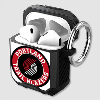 Pastele Portland Trail Blazers NBA Custom Personalized Airpods Case Shockproof Cover The Best Smart Protective Cover With Ring AirPods Gen 1 2 3 Pro Black Pink Colors