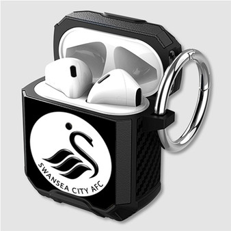 Pastele Swansea City FC Custom Personalized Airpods Case Shockproof Cover The Best Smart Protective Cover With Ring AirPods Gen 1 2 3 Pro Black Pink Colors