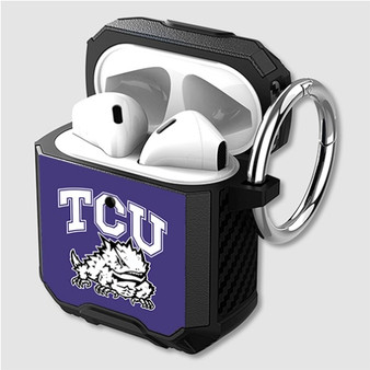 Pastele TCU Horned Frogs Custom Personalized Airpods Case Shockproof Cover The Best Smart Protective Cover With Ring AirPods Gen 1 2 3 Pro Black Pink Colors