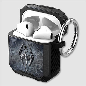 Pastele The Elder Scrolls V Skyrim Custom Personalized Airpods Case Shockproof Cover The Best Smart Protective Cover With Ring AirPods Gen 1 2 3 Pro Black Pink Colors
