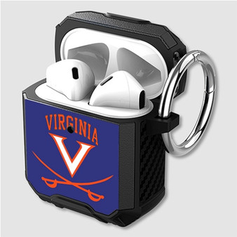 Pastele Virginia Cavaliers Custom Personalized Airpods Case Shockproof Cover The Best Smart Protective Cover With Ring AirPods Gen 1 2 3 Pro Black Pink Colors