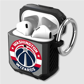 Pastele Washington Wizards NBA Custom Personalized Airpods Case Shockproof Cover The Best Smart Protective Cover With Ring AirPods Gen 1 2 3 Pro Black Pink Colors