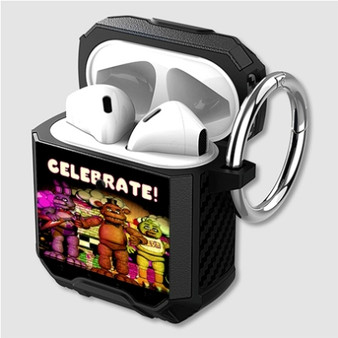 Pastele Five Nights at Freddy s Celebrate Custom Personalized Airpods Case Shockproof Cover The Best Smart Protective Cover With Ring AirPods Gen 1 2 3 Pro Black Pink Colors
