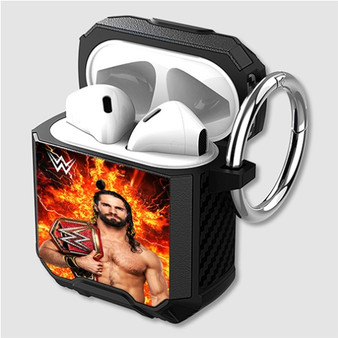 Pastele Seth Rollins WWE Custom Personalized Airpods Case Shockproof Cover The Best Smart Protective Cover With Ring AirPods Gen 1 2 3 Pro Black Pink Colors