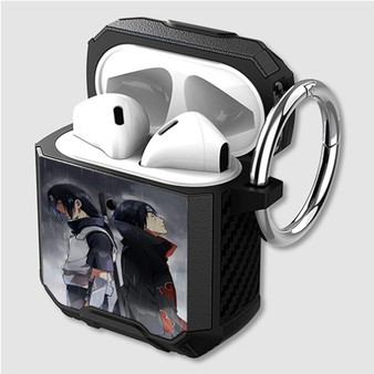 Pastele Uchiha Sasuke and Itachi Naruto Shippuden Custom Personalized Airpods Case Shockproof Cover The Best Smart Protective Cover With Ring AirPods Gen 1 2 3 Pro Black Pink Colors