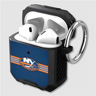 Pastele New York Islanders NHL Custom Personalized Airpods Case Shockproof Cover New The Best Smart Protective Cover With Ring AirPods Gen 1 2 3 Pro Black Pink Colors