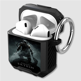 Pastele The Elder Scrolls V Skyrim Custom Personalized Airpods Case Shockproof Cover Newest The Best Smart Protective Cover With Ring AirPods Gen 1 2 3 Pro Black Pink Colors