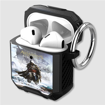 Pastele Assassin s Creed IV Black Flag Custom Personalized Airpods Case Shockproof Cover The Best Smart Protective Cover With Ring AirPods Gen 1 2 3 Pro Black Pink Colors