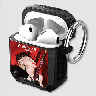 Pastele Madonna Rebel Heart Tour Red Custom Personalized Airpods Case Shockproof Cover The Best Smart Protective Cover With Ring AirPods Gen 1 2 3 Pro Black Pink Colors