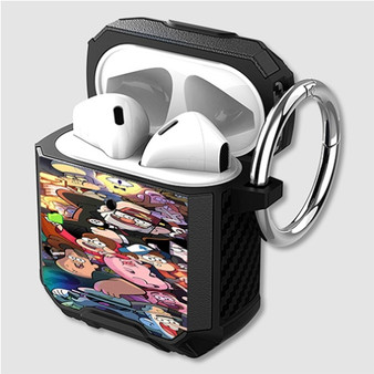 Pastele Gravity Falls Collage Custom Personalized Airpods Case Shockproof Cover The Best Smart Protective Cover With Ring AirPods Gen 1 2 3 Pro Black Pink Colors