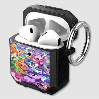 Pastele My Little Pony All Characters Custom Personalized Airpods Case Shockproof Cover The Best Smart Protective Cover With Ring AirPods Gen 1 2 3 Pro Black Pink Colors
