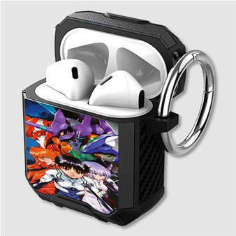 Pastele Neon Genesis Evangelion Robot Custom Personalized Airpods Case Shockproof Cover The Best Smart Protective Cover With Ring AirPods Gen 1 2 3 Pro Black Pink Colors