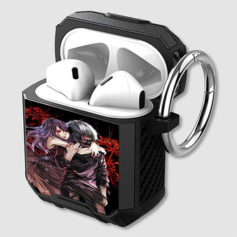 Pastele Rize and Kaneki Tokyo Ghoul Custom Personalized Airpods Case Shockproof Cover New The Best Smart Protective Cover With Ring AirPods Gen 1 2 3 Pro Black Pink Colors