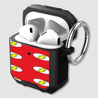 Pastele The Flash Logo Pattern Custom Personalized Airpods Case Shockproof Cover The Best Smart Protective Cover With Ring AirPods Gen 1 2 3 Pro Black Pink Colors