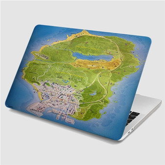 Pastele Grand Theft Auto 5 Map MacBook Case Custom Personalized Smart Protective Cover for MacBook MacBook Pro MacBook Pro Touch MacBook Pro Retina MacBook Air Cases