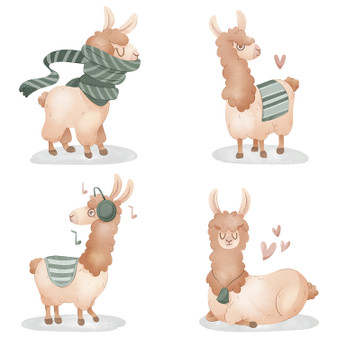 Pastele Adorable Wild Llama Clipart Digital Download Printable File Editable Artwork Instant Download PNG EPS File 300 Dpi Paper Products Invitations Greeting Card Stickers Birthday Clothing Stationary Scrapbooking