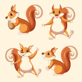 Pastele Cute Squirrel Clipart Collection Set of Digital Download Editable Artwork Ready to Use PNG EPS 300 Dpi File Bundles Clip Art for Wallpaper Wall Decor T-Shirt Clothing Fabric Print Embroidery Paper products Invitations Greeting cards Stickers