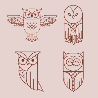 Pastele Outline Owl Collection Printable Editable Instant Digital Download 300 Dpi PNG EPS File Megabundle Illustrations Cute Hand Drawn Images Sticker for Fabric Clothing Embroidery Decoration Commercial Personal Use