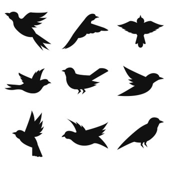 Pastele Birds Silhouettes Clipart Digital Download Printable File Editable Artwork Instant Download PNG EPS File 300 Dpi Paper Products Invitations Greeting Card Stickers Birthday Clothing Stationary Scrapbooking