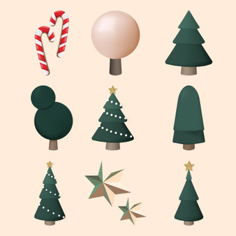 Pastele Christmas Element Set of Clipart Collection Printable Editable Digital Download PNG EPS File 300 Dpi Clip Art for Paper Products Invitations Greeting Card Stickers Embroidery Clothing Commercial and Personal Use