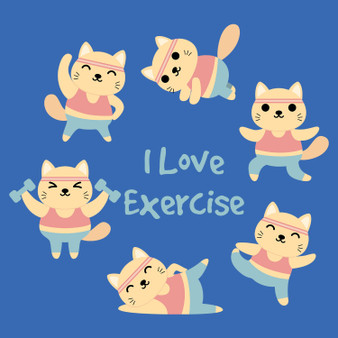 Pastele Funny Cats Gymnastic Yoga Exercise Clipart Instant Digital Download CLipart PNG EPS File 300 Dpi Printable Editable Artwork Vector  Clip Art Decoration Wall Decor Wallpaper Art T-Shirt Clothing Paper Print Stickers Embroidery Invitation
