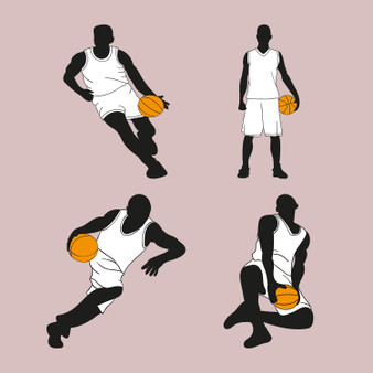 Pastele Hand Drawn Basketball Players Clipart PNG Eps 300 Dpi File Collection Editable Printable Artwork Vector Design Graphics Transparent Background Scrapbook Print Paper Product T-Shirt Tank Top Wall Decor Stickers Greeting Card Digital Download