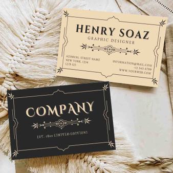 Pastele Vintage Style Name Card Editable in Canva Printable for Support Your Business Instant Digital Download Online Store Company Photo Studio Food Vloger Wedding Organizer Planner Architect Custom Personal ID Card