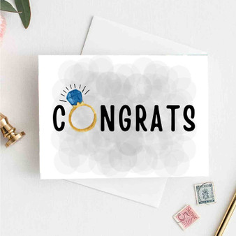 Pastele Congrats Ring Diamond Greeting Card High Resolution Images Template Editable in Canva Custom Text Greeting Card Name Card Birthday Wedding Bridesmaid Graduation New Born Parcel Gift Card Qoutes Card Printable File Digital Download