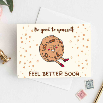 Pastele Get Well Soon Cookies Custom Greeting Card Template Editable in Canva Digital Download 300 Dpi File Easy Self Editing Custom Text Greeting Card Wedding Bridesmaid Happy Birthday Gift Quotes Graduation New Born Printable Instant Download