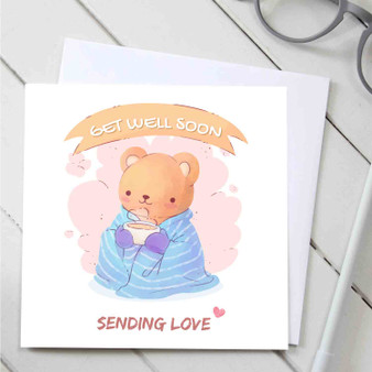 Pastele Get Well Soon Sending Love Custom Greeting Card Template Editable in Canva Digital Download 300 Dpi File Easy Self Editing Custom Text Greeting Card Wedding Bridesmaid Happy Birthday Gift Quotes Graduation New Born Printable Instant Download