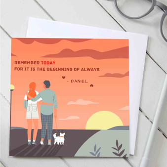 Pastele Remember Today Sunset Love Greeting Card High Resolution Images Template Editable in Canva Instant Digital Download Easy Editing Custom Personalized Greeting Card Text Quotes Gift Parcel Happy Birthday Wedding Printable Greeting Card