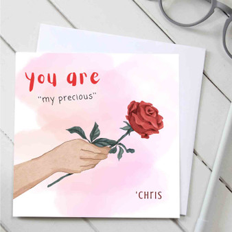 Pastele You Are My Precious Rose Greeting Card Template High Resolution Images Editable Printable in Canva Digital Download File Self Editing Text Quotes Messages Personalized Greeting Card Birthday Emigrating Card Love Wedding Anniversary