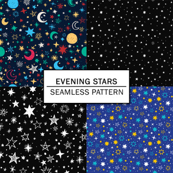 Pastele Evening Stars Seamless Pattern Repeating High Resolution Images PNG JPG 300 Dpi File Background Wallpaper Textile Fabric Clothing Editable Printable Personal Commercial Use Repeat Image Pattern Bundle Digital Paper Repeats