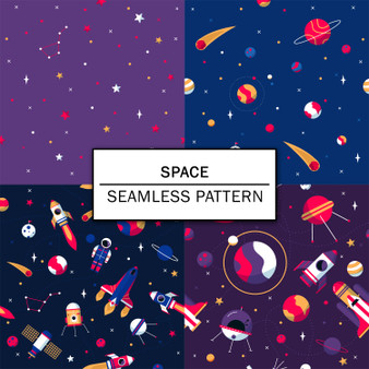Pastele Space Seamless Repeating Pattern Design Digital Download Repeat Image Background WallPaper Wall Art Decor Textile Fabric Editable Printable Pattern Fill Vector Art Clothing Paper Product Texture Seamless Pattern Bundle
