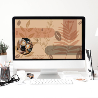 Pastele Coffee Latte Desktop Organizer Wallpaper Digital Download High Resolution Wallpaper Planner Calendar Notes Notification Smart Desktop Wallpaper Organizer Macbook Business Study Work Mac Windows Editable in Canva Easy Self Editing Home Screen