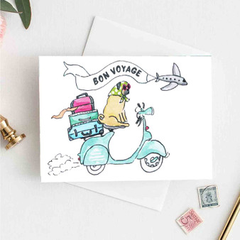 Pastele Bon Voyage Vespa 4x6 Inch Greeting Card Template High Resolution Images Editable Printable in Canva Digital Download File Self Editing Text Quotes Messages Personalized Greeting Card Birthday Emigrating Card Love Wedding Anniversary